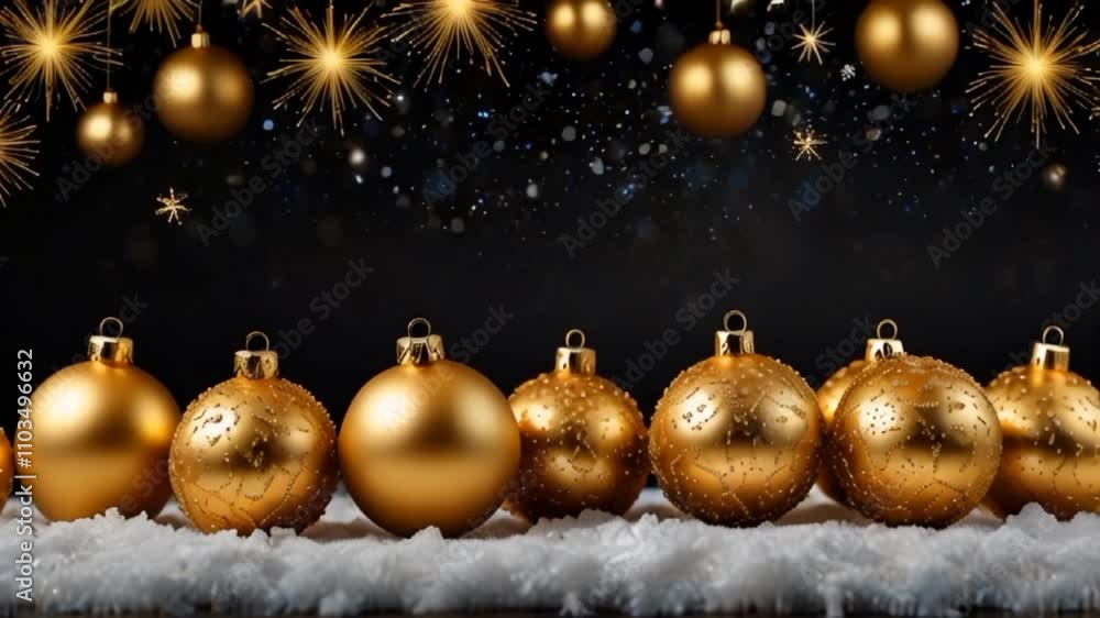 golden christmas balls