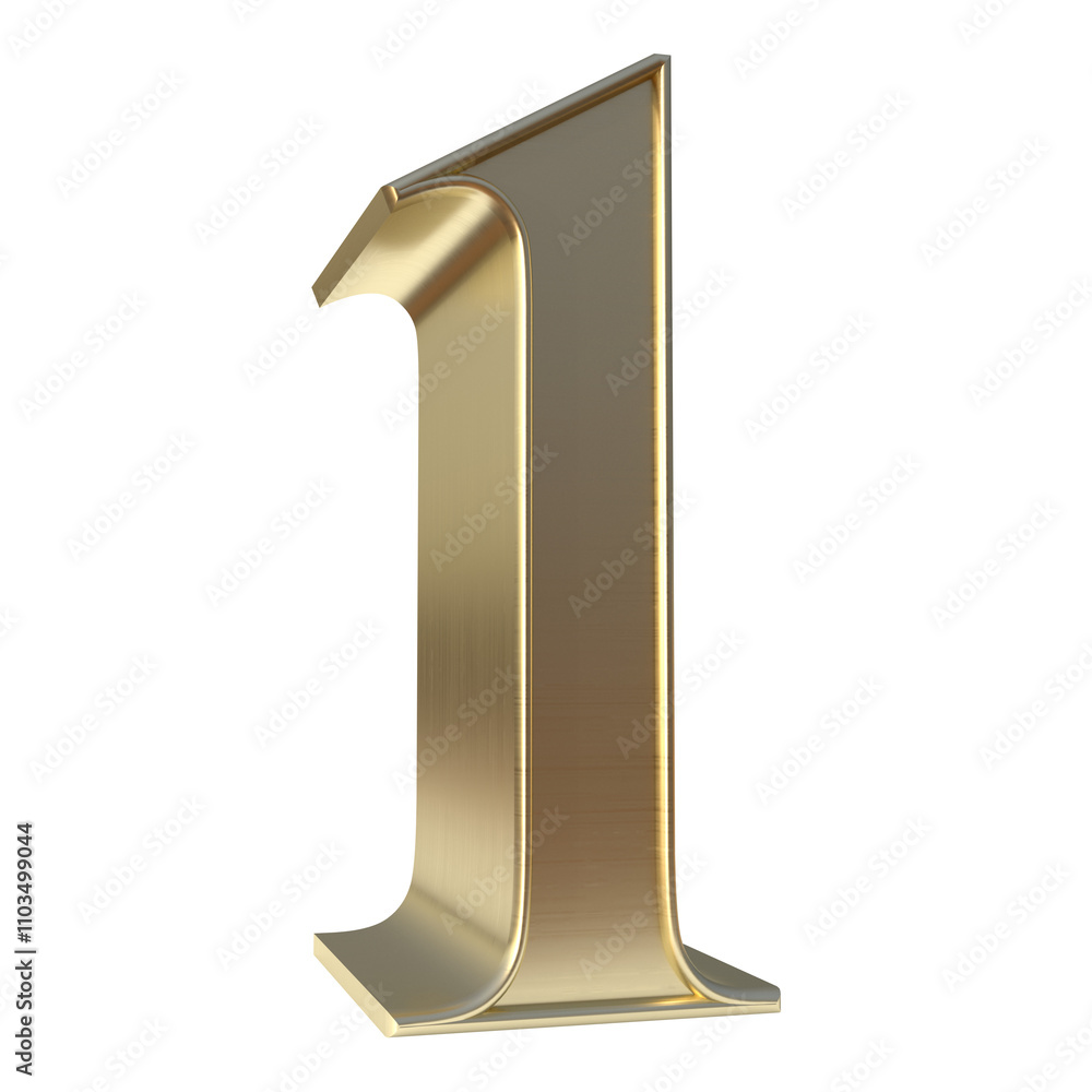 Isolated No. 1 in Gold and Silver Metallic Three Dimensional Alphabet, Golden 3D Render Illustration with White Background. Isolated No. 1 in Gold and Silver Metallic Three Dimensional Alphabet, Golden 3D Render Illustration with White Background.
