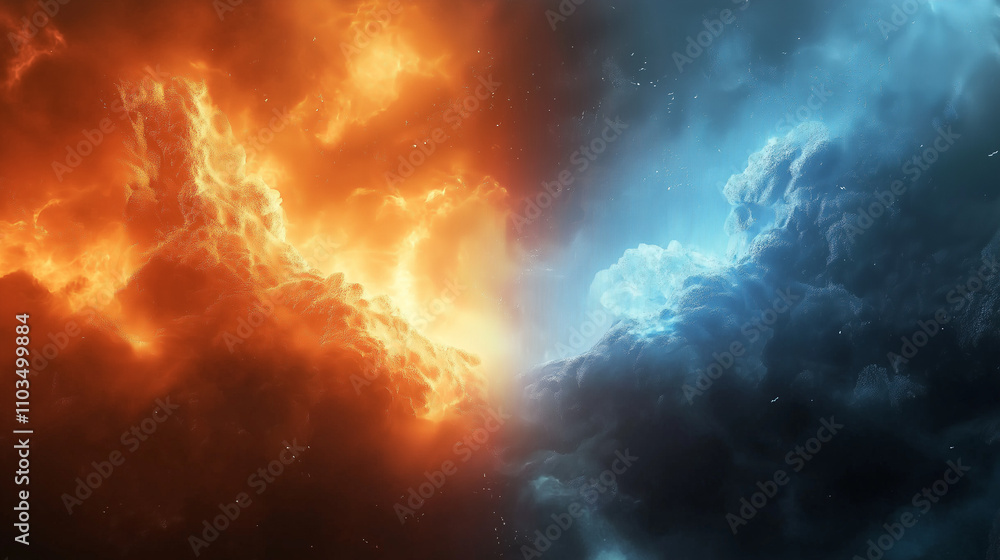 Fototapeta premium versus wallpaper, heaven and hell, good vs evil, light and darkness background, for match competition, trends, Ai