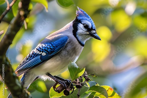 blue jay on a branch photo