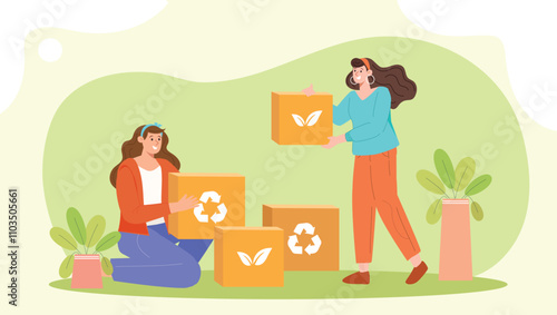 Sustainable Packaging  Illustration