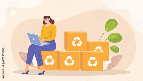 Sustainable Packaging  Illustration