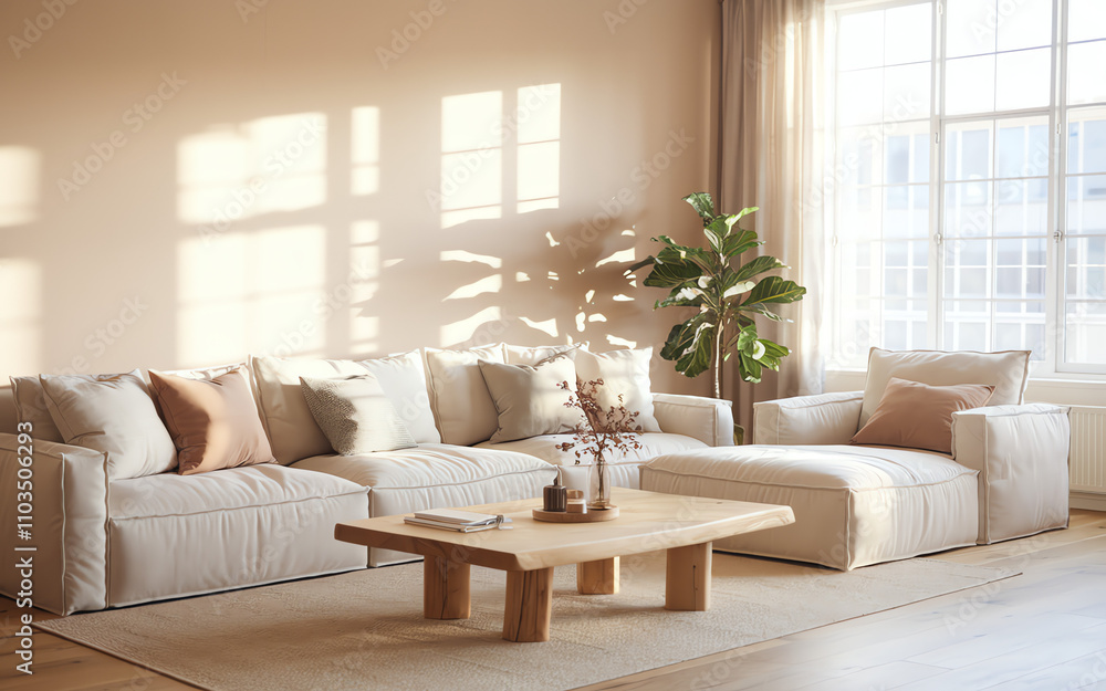 Cozy living room featuring a sectional sofa and natural light Cozy living room featuring a sectional sofa and natural light