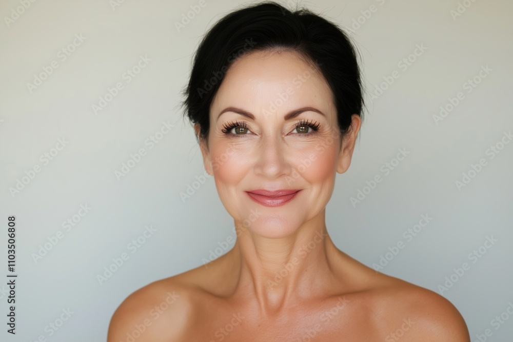 A woman with a very nice smile. She is wearing no makeup A woman with a very nice smile. She is wearing no makeup