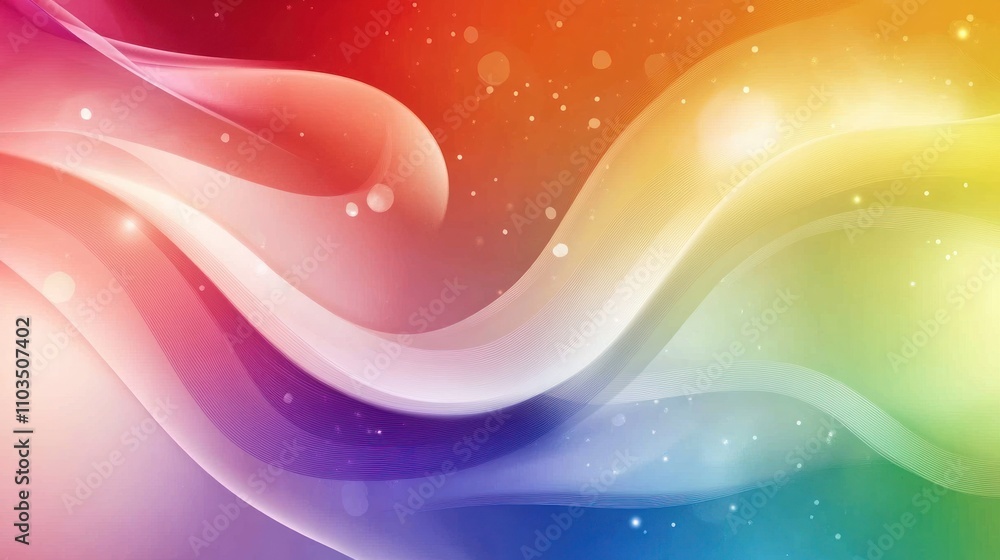 Rainbow Wave Abstract Background Design