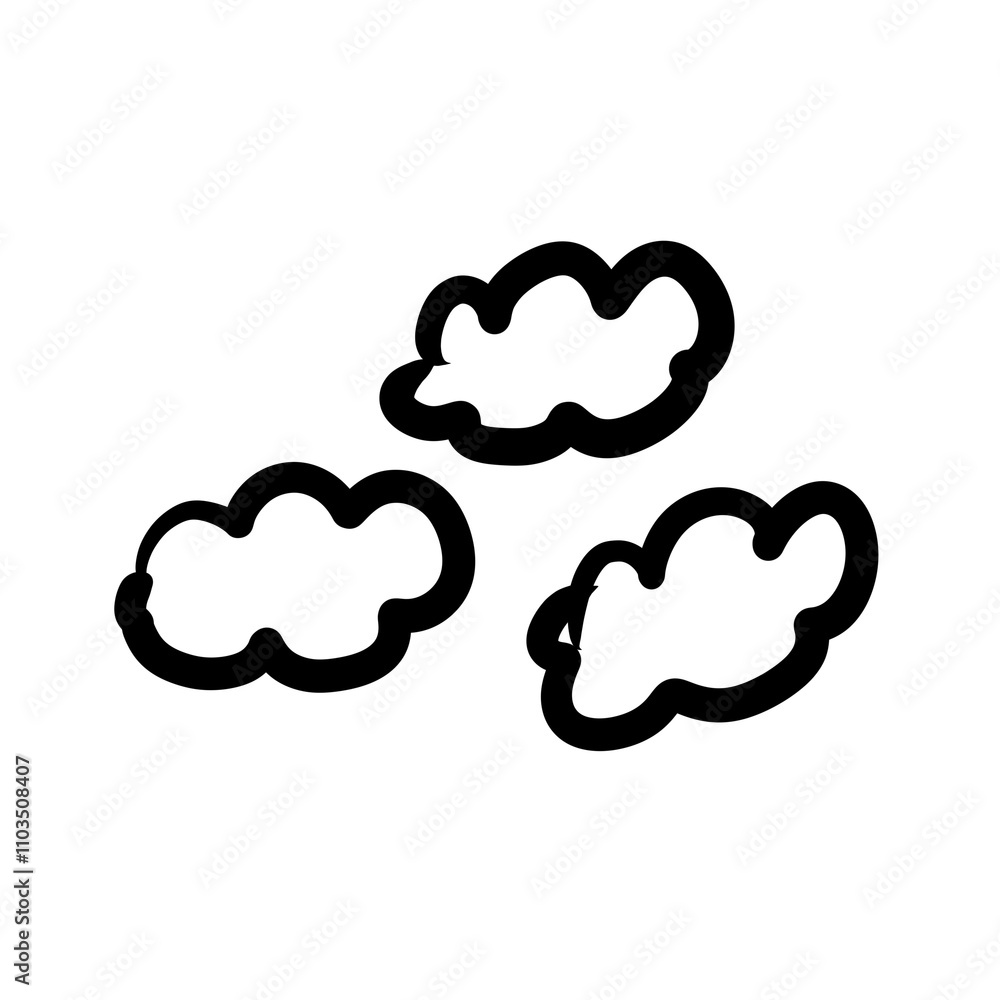 Cloud icon with black line art hand drawn Cloud icon with black line art hand drawn