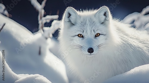 Close-up of an Arctic Fox with Piercing Amber Eyes, Iceland, Europe. Wildlife Photography