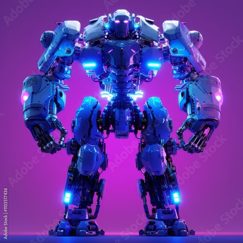 glowing robot transformer.