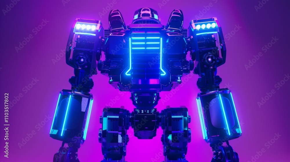 glowing robot transformer. glowing robot transformer.