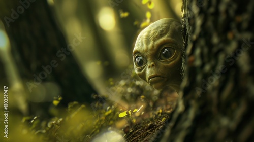 alien in the forest.