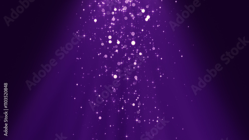 purple shiny stars glitter and particles falling ,bokeh light and flare, new year and christmas, vertical social media background	 photo