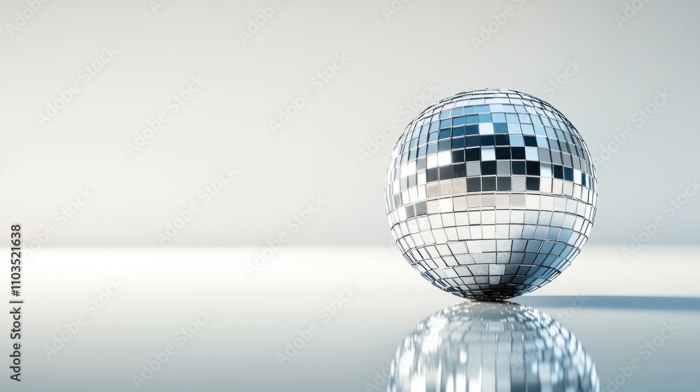 Shiny disco mirror ball with a reflective surface, catching the light beautifully, isolated on white Shiny disco mirror ball with a reflective surface, catching the light beautifully, isolated on white