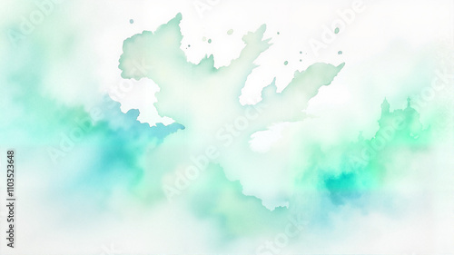 Abstract watercolor in green tones resembling foliage