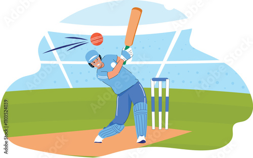 Cricketer Illustration