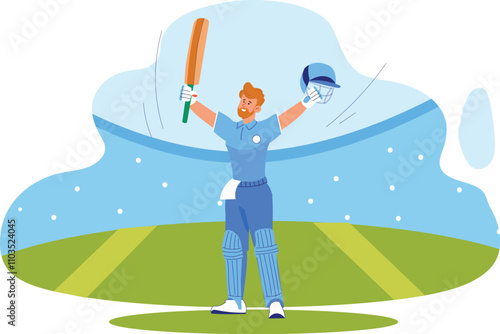 Cricketer Illustration