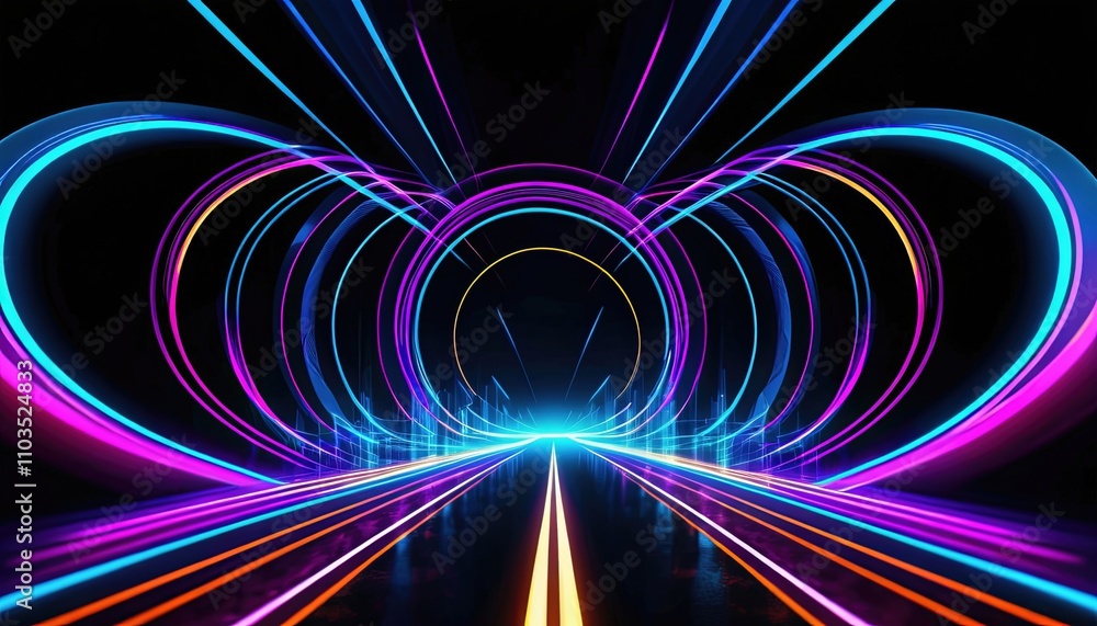 Digital Glow Lines And Vibrant Energy Patterns Digital Glow Lines And Vibrant Energy Patterns