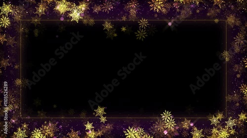 Golden Snowflakes Overlay with Alpha Channel