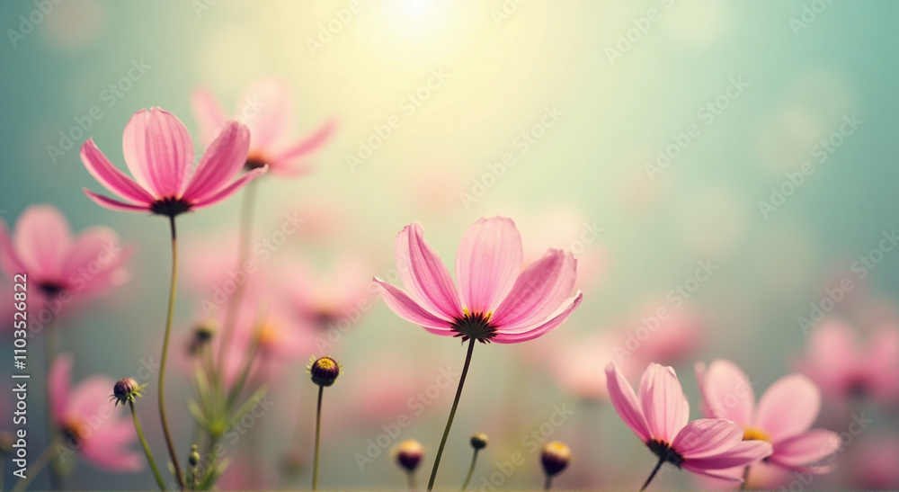 Naklejka premium pink cosmos flower