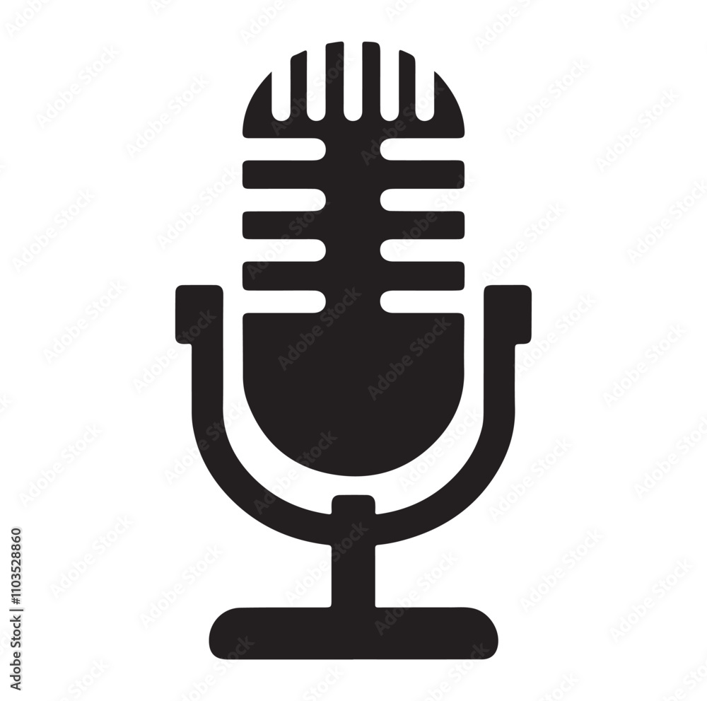microphone set silhouette vector illustration microphone set silhouette vector illustration