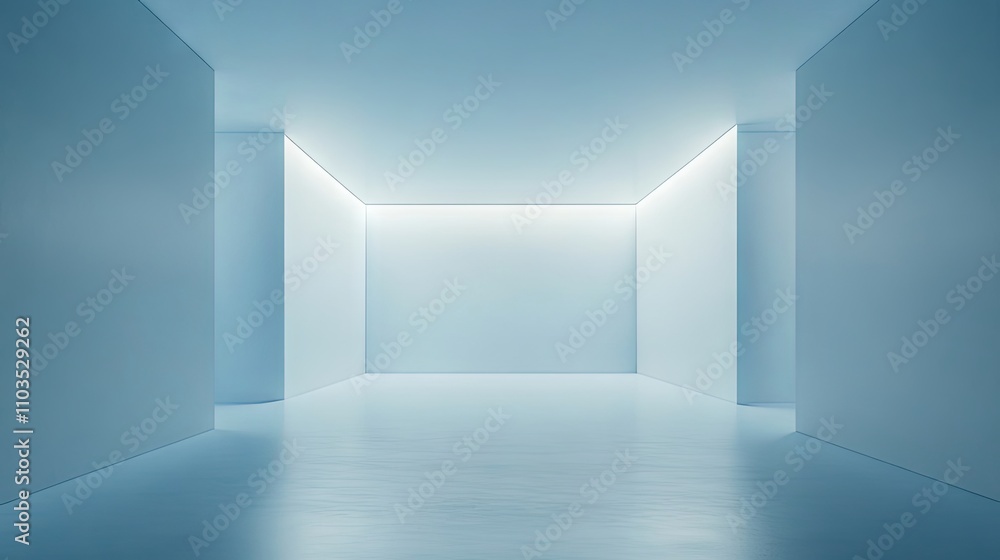 Empty Light Blue Modern Interior Empty Light Blue Modern Interior