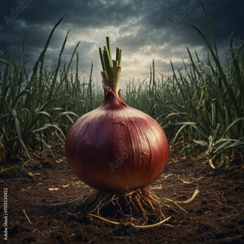 A fable about a brave onion confronting its layers. photo