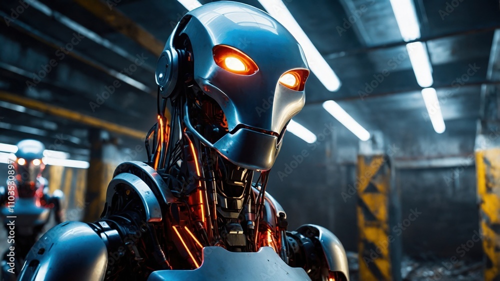 Futuristic Humanoid Robots in High-Tech Environments Futuristic Humanoid Robots in High-Tech Environments