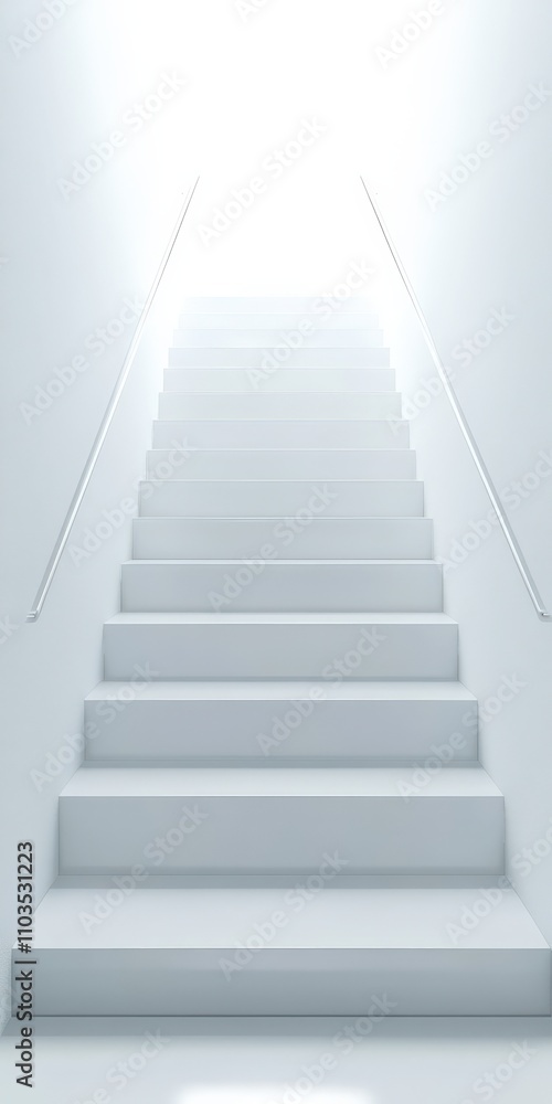 Stair Case: Modern Design with Metallic Rail in High-rise Building Stair Case: Modern Design with Metallic Rail in High-rise Building