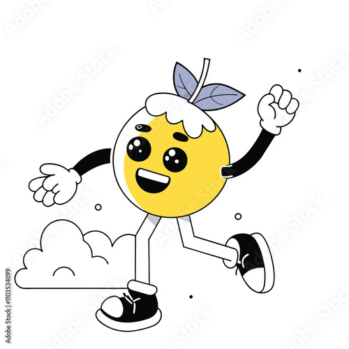  blueberry cartoon running 