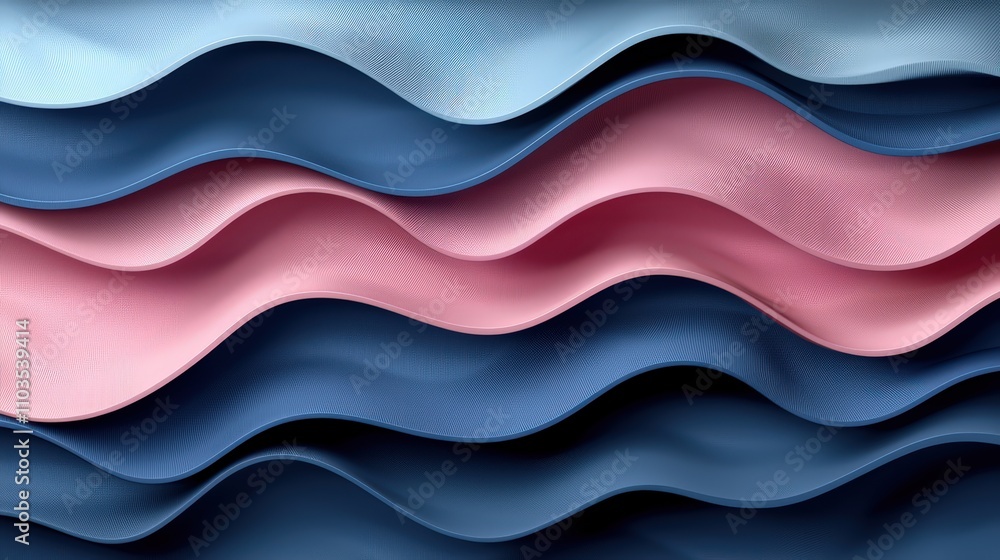 Abstract 3D Wavy Background in Dark Blue and Pink Tones Abstract 3D Wavy Background in Dark Blue and Pink Tones