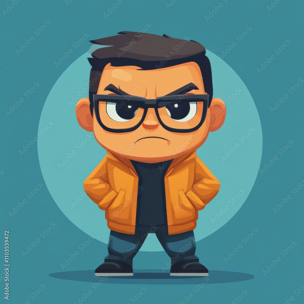 A modern flat 2D cartoon of an angry meteorologist A modern flat 2D cartoon of an angry meteorologist