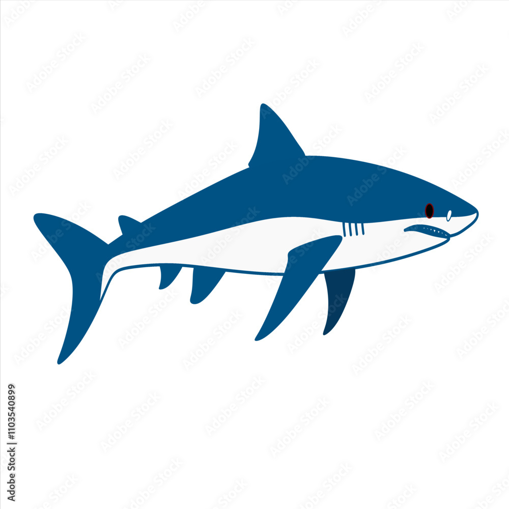 Fototapeta premium blue shark ilustration vector