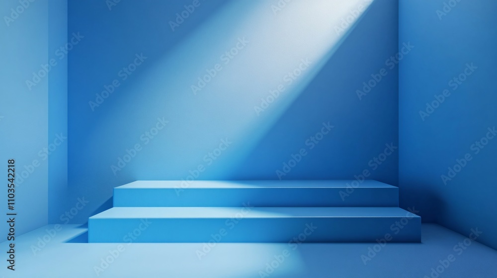 Obraz premium Modern Abstract Blue Background with Drop Shadow and Light