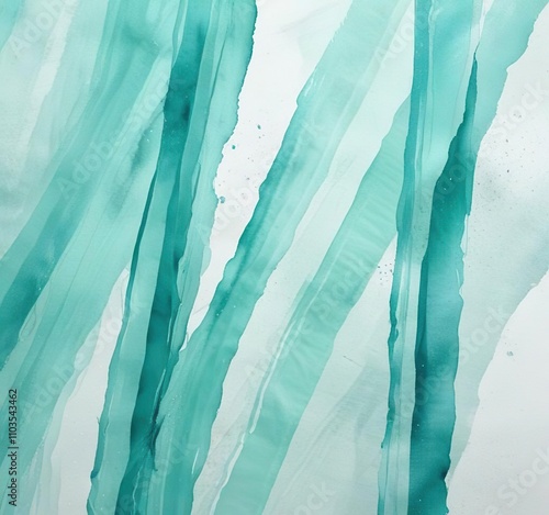 Wallpaper Mural Abstract aquamarine watercolor background with overlaying strips, color blending, hand-painted, artistic creation Torontodigital.ca