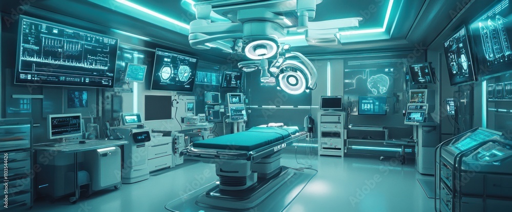 Fototapeta premium Modern Operating Room with Futuristic Technology