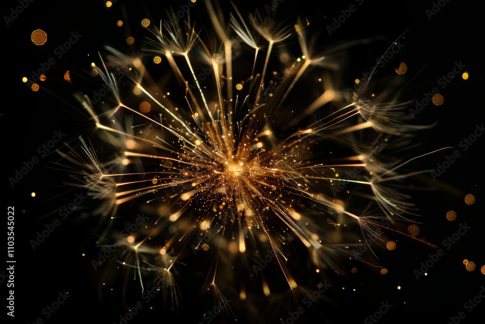 golden fireworks on black background with golden bokeh effects. MZ golden fireworks on black background with golden bokeh effects. MZ