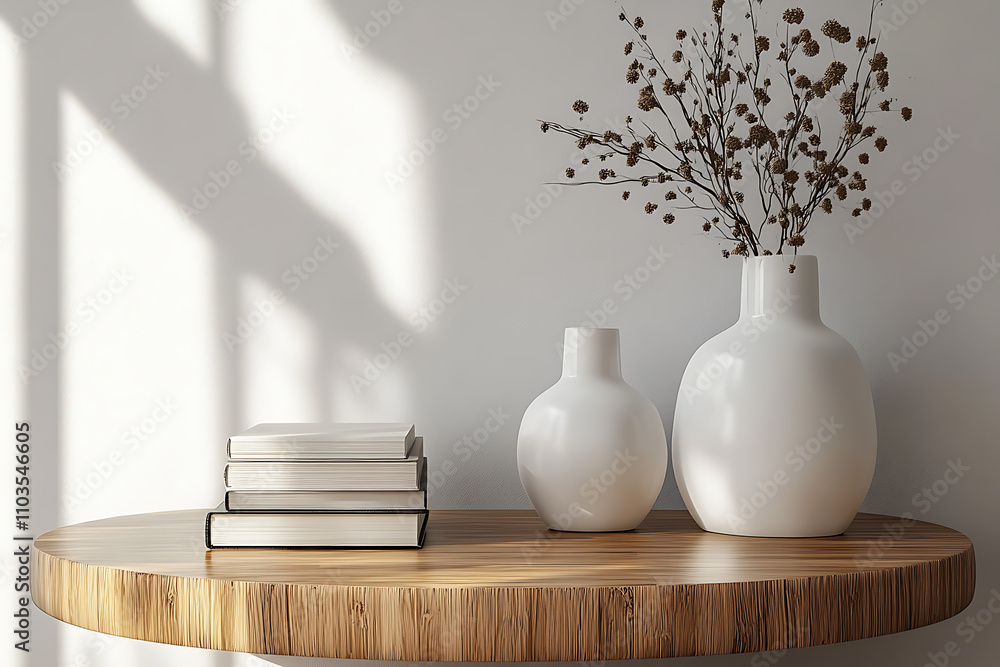 Stylish Home Decor with Books and Vase Stylish Home Decor with Books and Vase