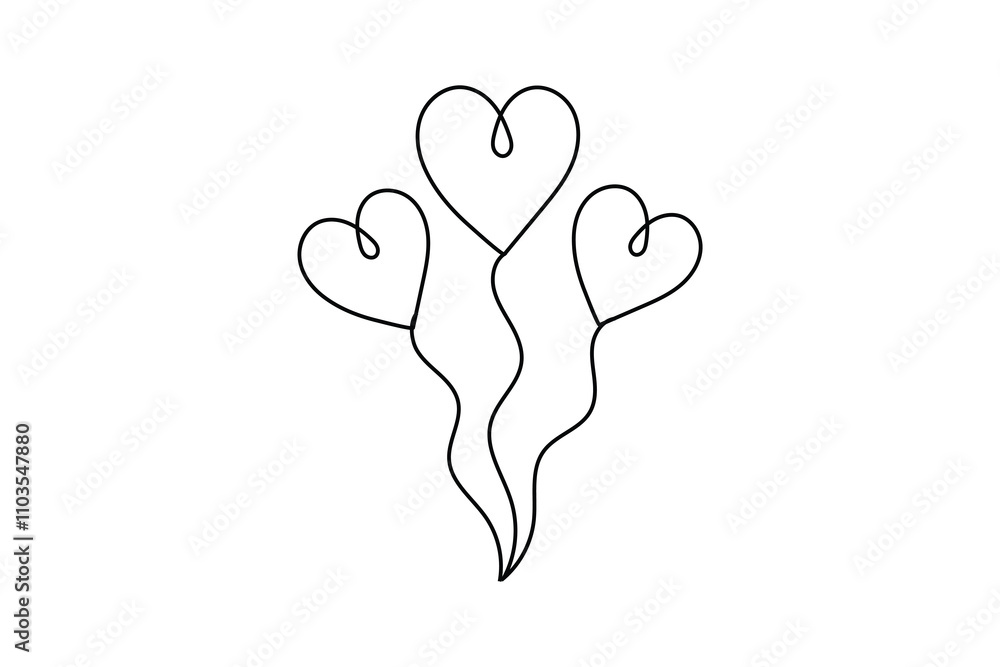 Love continuous one line art drawing vector illustration. Love continuous one line art drawing vector illustration.