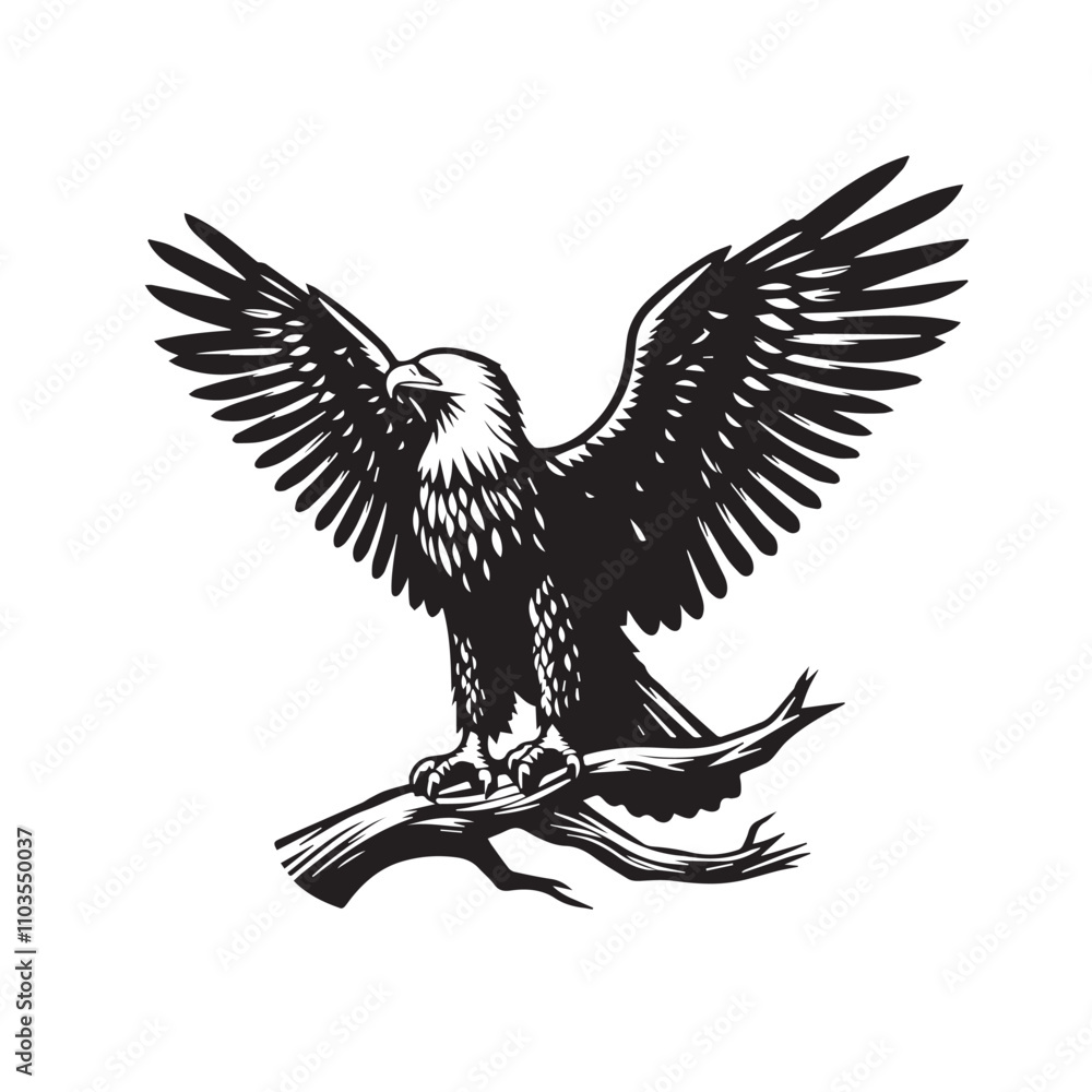 Obraz premium Eagle silhouette vector. Eagle logo, icon vector design. Bird silhouette. 