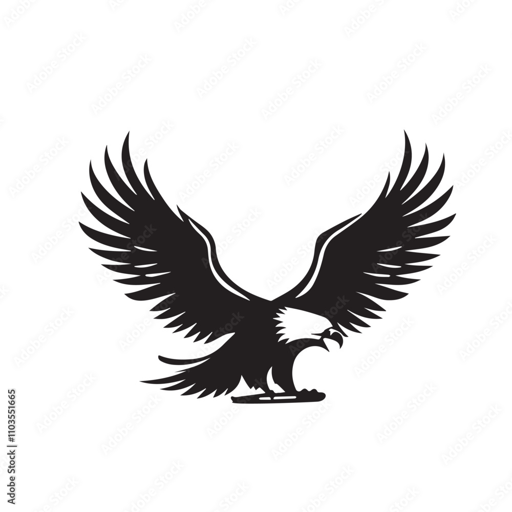 Obraz premium Eagle silhouette vector. Eagle logo, icon vector design. Bird silhouette. 
