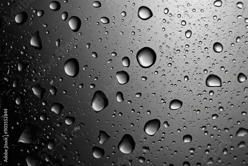 Nature's artistry: droplets forming patterns on glass amidst a downpour.