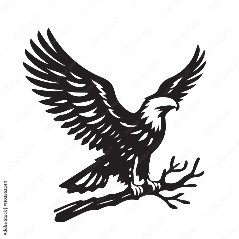 Obraz premium Eagle silhouette vector. Eagle logo, icon vector design. Bird silhouette. 