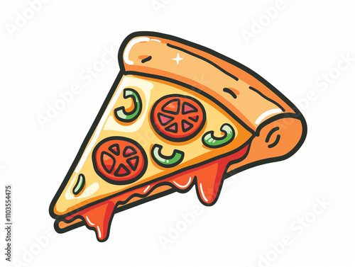 A whimsical watercolor depiction of a cheesy pizza