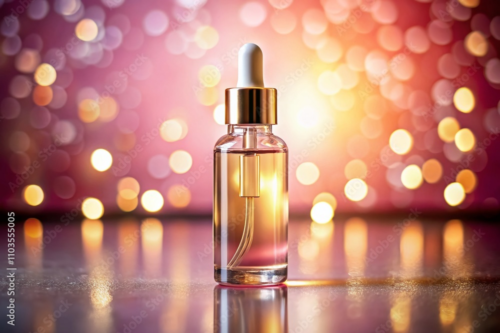 Elegant Glass Serum Bottle with Dropper on Soft Pink Surface, Bathed in Warm Light – Perfect for Skincare and Beauty Product Photography Elegant Glass Serum Bottle with Dropper on Soft Pink Surface, Bathed in Warm Light – Perfect for Skincare and Beauty Product Photography