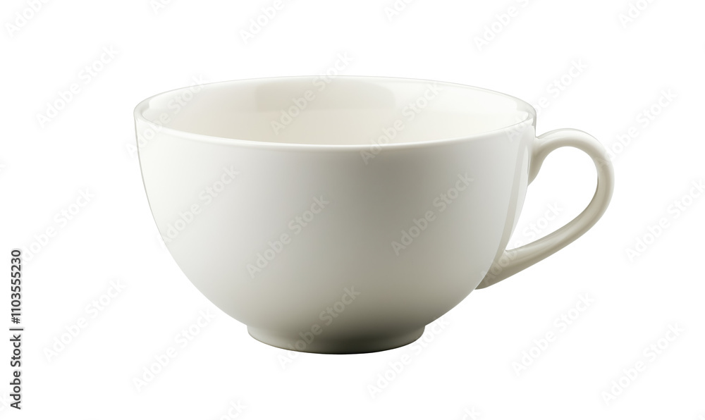 White ceramic cup, smooth surface, elegant design, perfect for beverages, minimalistic style, isolated on white background, isolated on transparent background, png White ceramic cup, smooth surface, elegant design, perfect for beverages, minimalistic style, isolated on white background, isolated on transparent background, png