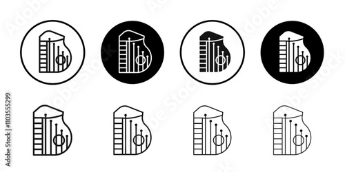 Photos zither icon logo sign set vector outline