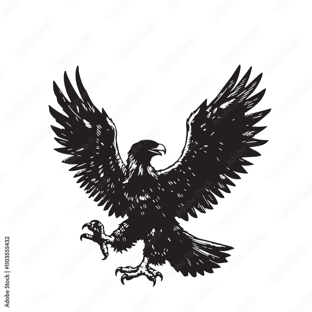 Eagle silhouette vector. Eagle logo, icon vector design. Bird silhouette. Eagle silhouette vector. Eagle logo, icon vector design. Bird silhouette.