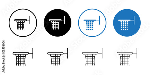 Basketball Hoop icon logo sign set vector outline