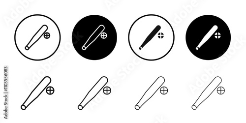 baseball sports icon logo sign set vector outline