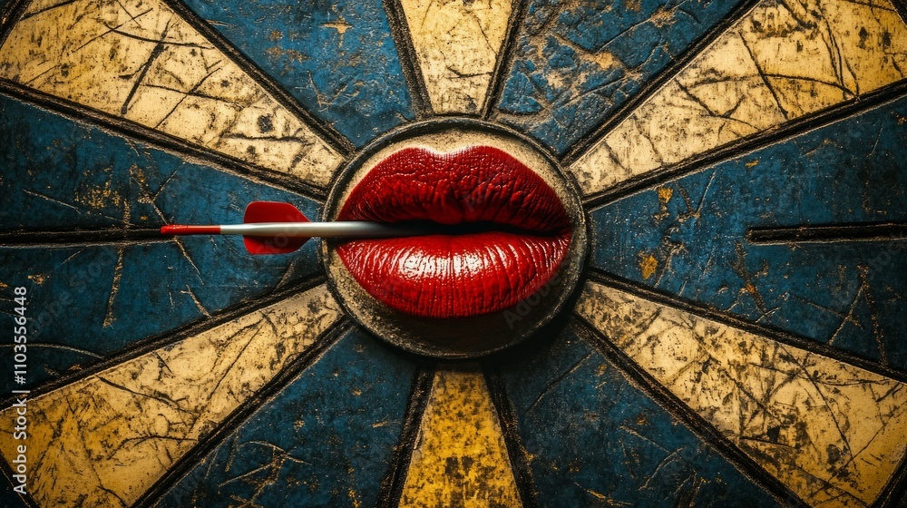Obraz premium a dart with a red lip as its target point