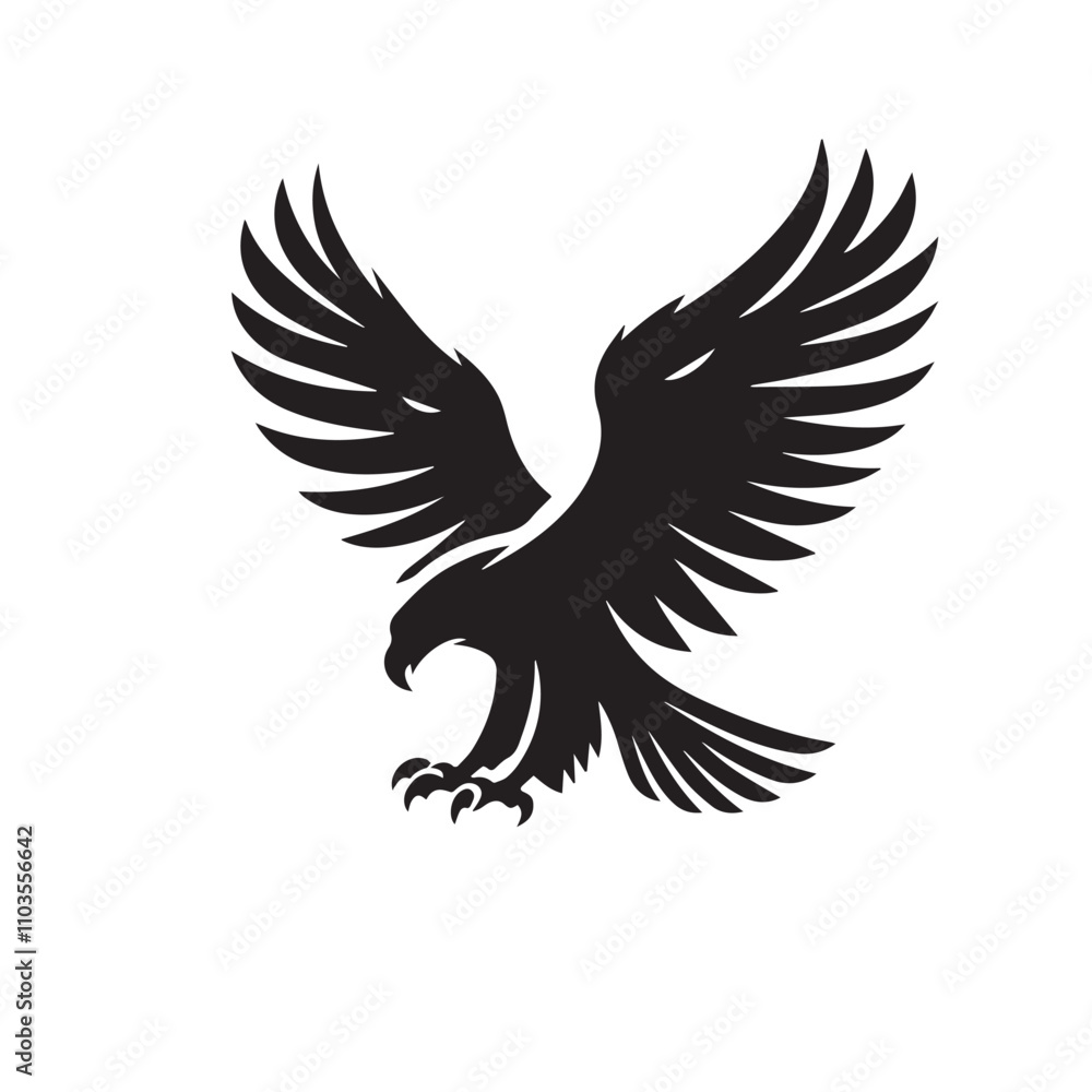 Obraz premium Eagle silhouette vector. Eagle logo, icon vector design. Bird silhouette.